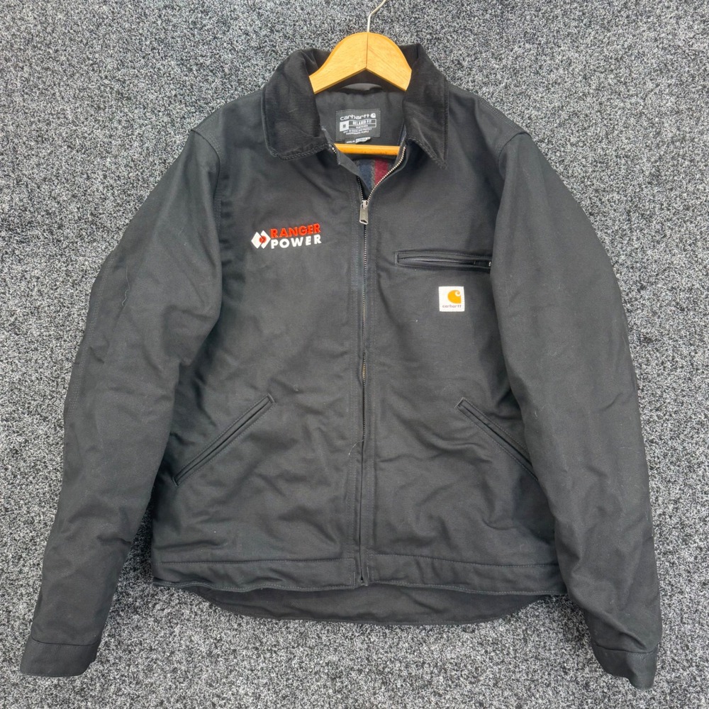 Carhartt OJ3828-M Relaxed Fit Detroit Jacket Black Duck Canvas Mens Medium
